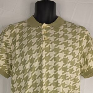 Reason Brand Olive Houndstooth Men's Polo Shirt Size Medium NWT BY-3275